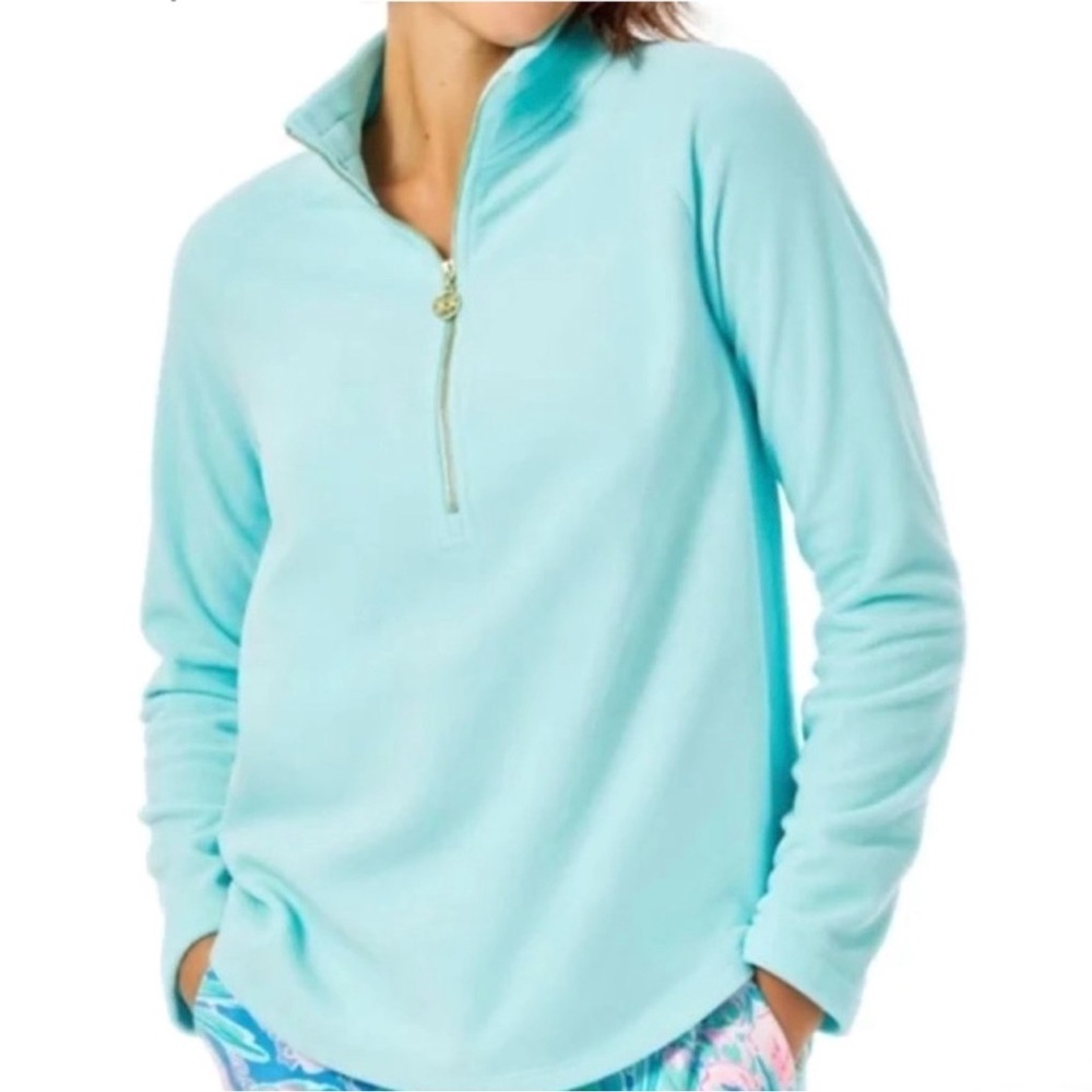 Lilly Pulitzer Light Blue Quarter-Zip Sweatshirt